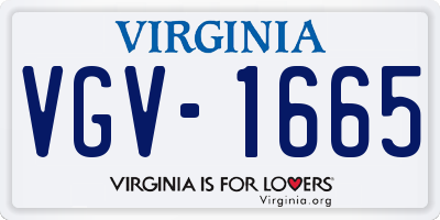 VA license plate VGV1665