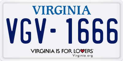 VA license plate VGV1666