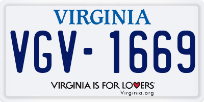 VA license plate VGV1669