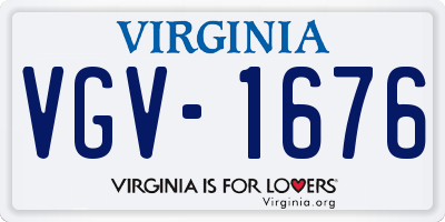 VA license plate VGV1676