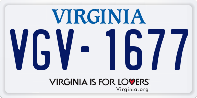 VA license plate VGV1677