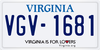 VA license plate VGV1681