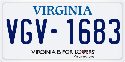 VA license plate VGV1683
