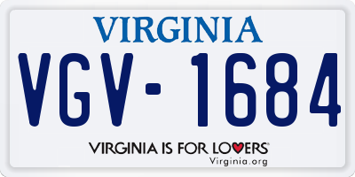 VA license plate VGV1684