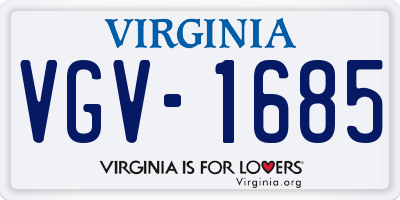 VA license plate VGV1685