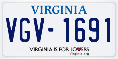 VA license plate VGV1691