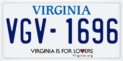 VA license plate VGV1696