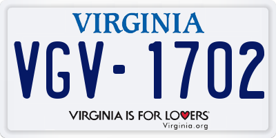 VA license plate VGV1702