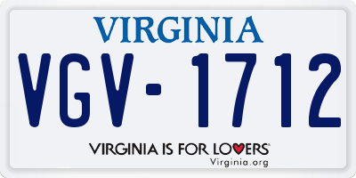VA license plate VGV1712