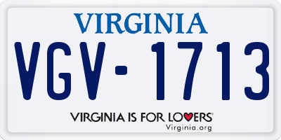 VA license plate VGV1713
