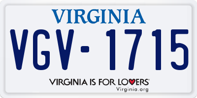 VA license plate VGV1715