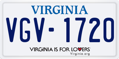 VA license plate VGV1720