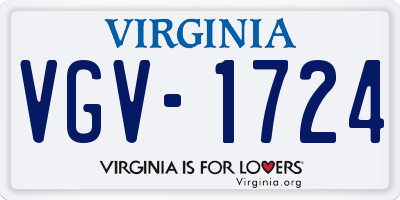 VA license plate VGV1724