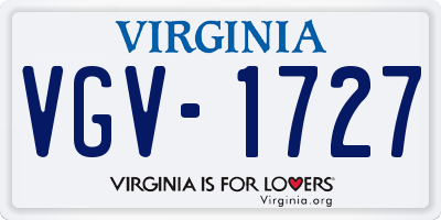 VA license plate VGV1727