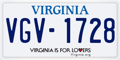VA license plate VGV1728