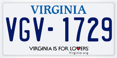 VA license plate VGV1729