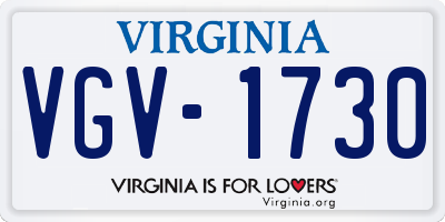 VA license plate VGV1730