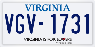 VA license plate VGV1731