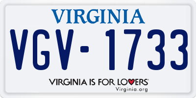 VA license plate VGV1733