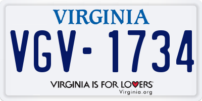 VA license plate VGV1734