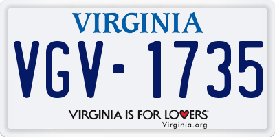 VA license plate VGV1735