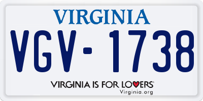 VA license plate VGV1738