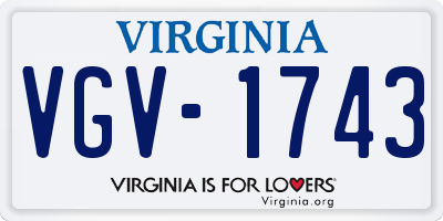 VA license plate VGV1743
