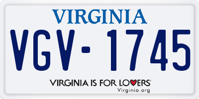 VA license plate VGV1745