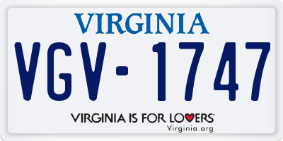 VA license plate VGV1747