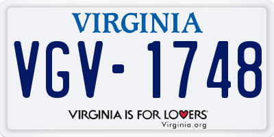 VA license plate VGV1748