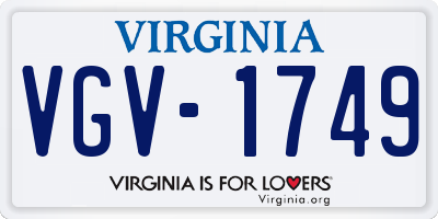 VA license plate VGV1749