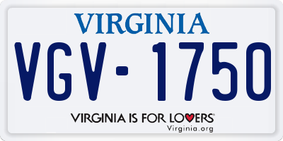 VA license plate VGV1750