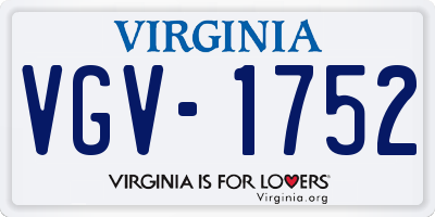 VA license plate VGV1752