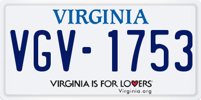 VA license plate VGV1753