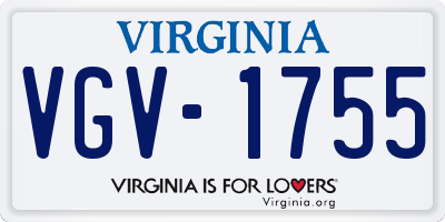 VA license plate VGV1755