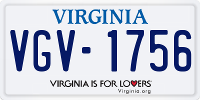 VA license plate VGV1756
