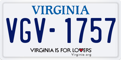 VA license plate VGV1757