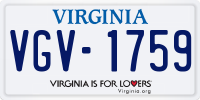 VA license plate VGV1759