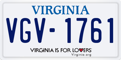 VA license plate VGV1761