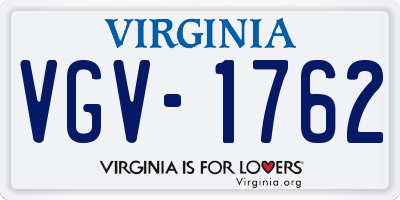 VA license plate VGV1762