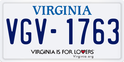 VA license plate VGV1763