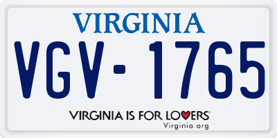 VA license plate VGV1765