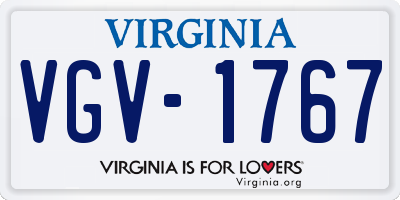 VA license plate VGV1767