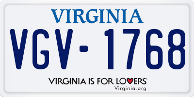 VA license plate VGV1768