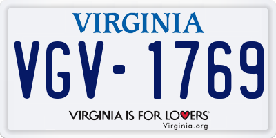 VA license plate VGV1769