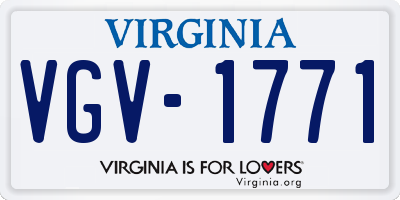 VA license plate VGV1771