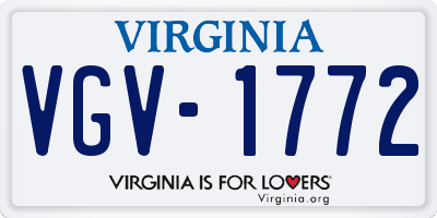 VA license plate VGV1772