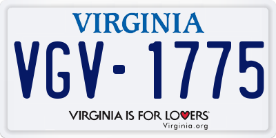 VA license plate VGV1775