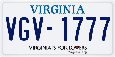 VA license plate VGV1777