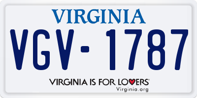 VA license plate VGV1787